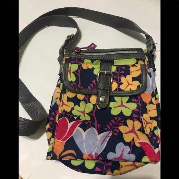 LILY BLOOM CROSSBODY BLUE FLORAL BAG PURSE - Picture 1 of 6